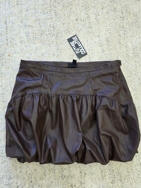 Women's XL Brown Leather Skirt